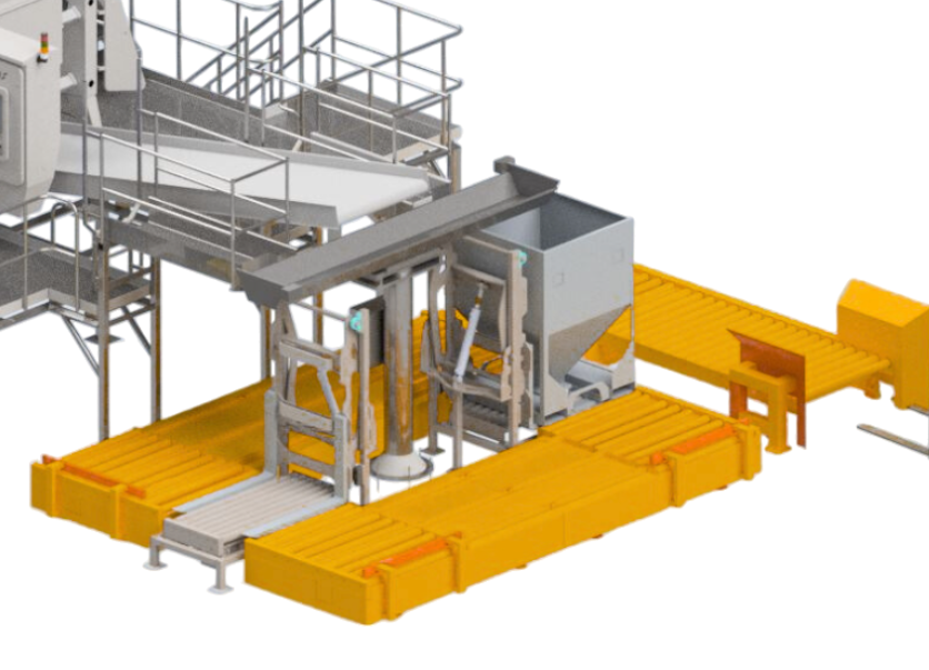 Automated industrial food processing system.